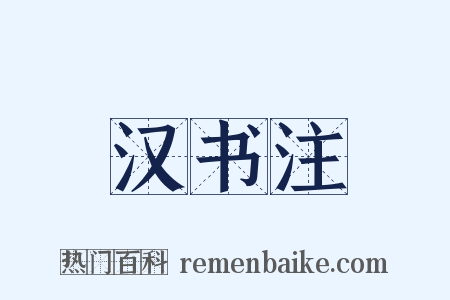 汉书注是什么意思的图片